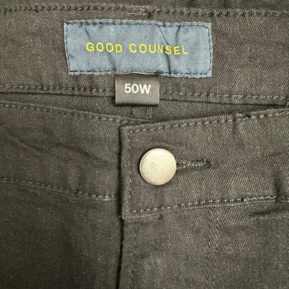 Good Counsel Men's 50 x 32 Black Malone Stretch Jeans Casual Denim Pants - Picture 4 of 6